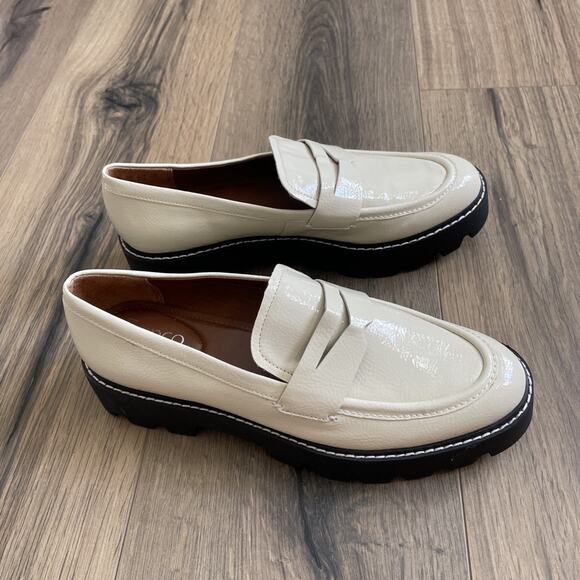 Franco Sarto Women Bazel Platform Lug Sole Loafer Cream Size 8.5 Chunky Slip On - Picture 7 of 9